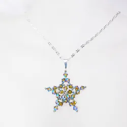 Pendant 45cm - Crater-Silver Chain - Pendant 45cm - Laiton argenté